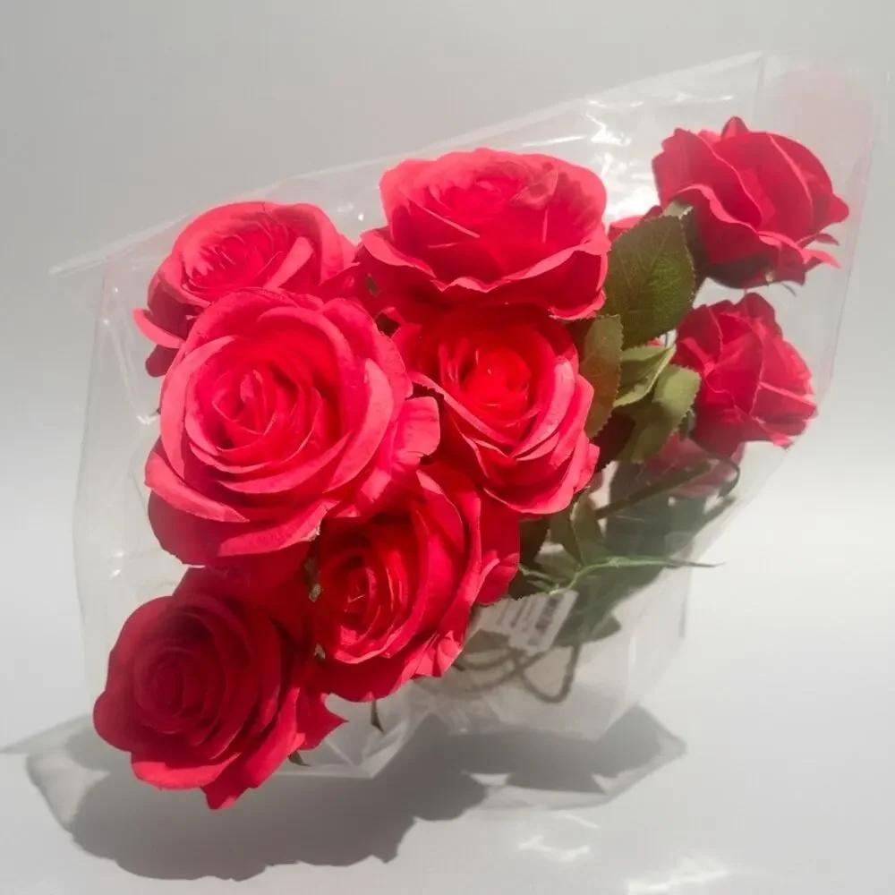 Artificial RED ROSES 12 pcs Long Stem Rose Decor Valentine's Day Wedding Party